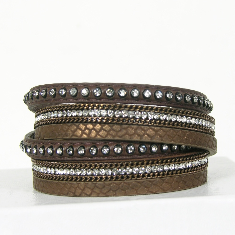 LAST ONE! Sparkling Snake Print Wrap Bracelet